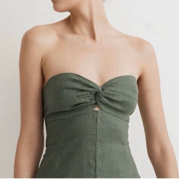 #306 MADEWELL Strapless Linen Maxi Dress NEW WITH TAGS - Picture 2 of 13